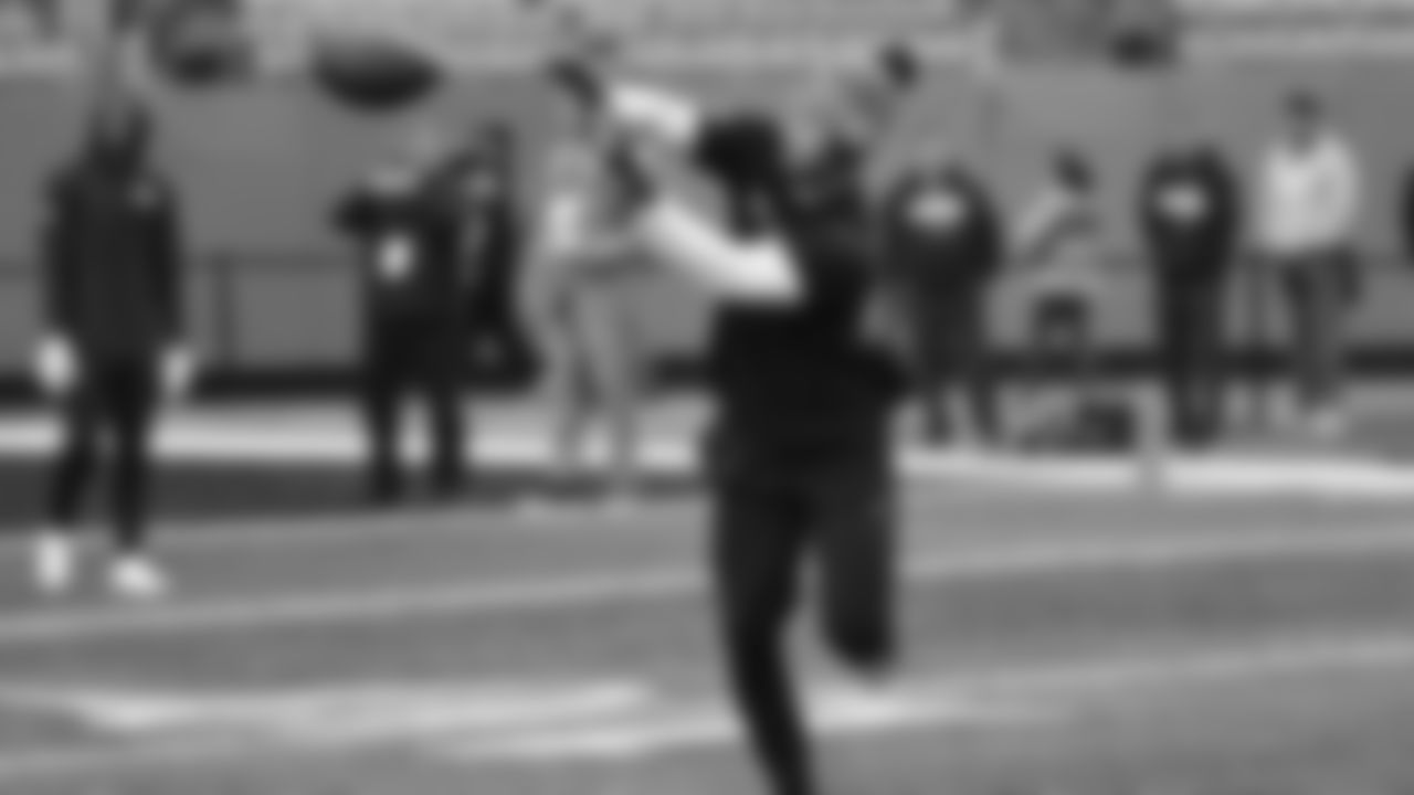 Seahawks wide receiver Jaxon Smith-Njigba (11) warms up at Bank of America Stadium for the Week 17 matchup vs. Panthers on December 28, 2025.