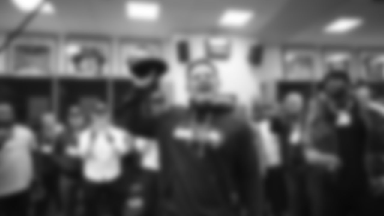 The Seahawks celebrate the 31-27 win vs. the Rams in the NFC Championship on Sunday, January 25, 2026.