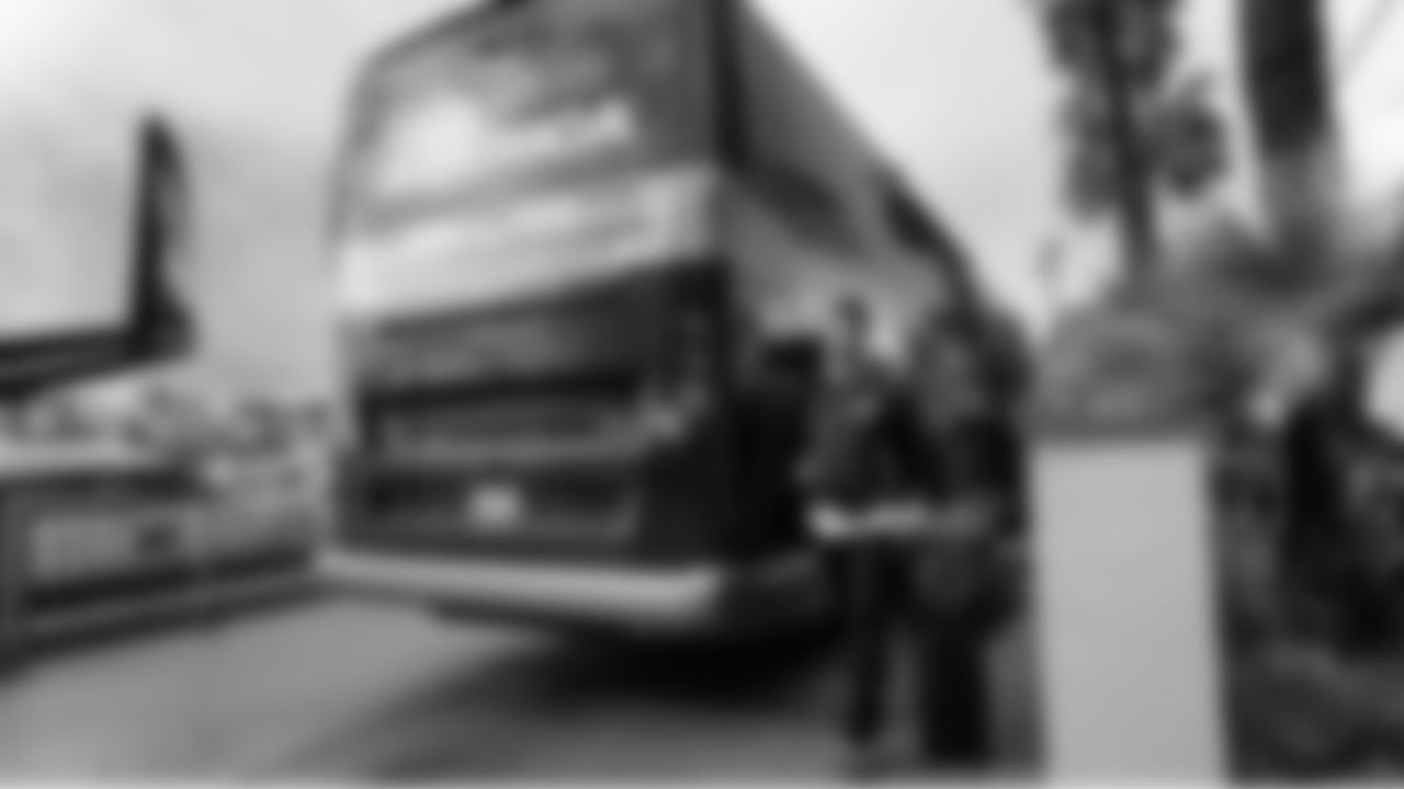 On Sunday, running back Zach Charbonnet made his way to the buses for the trip to Sofi Stadium.