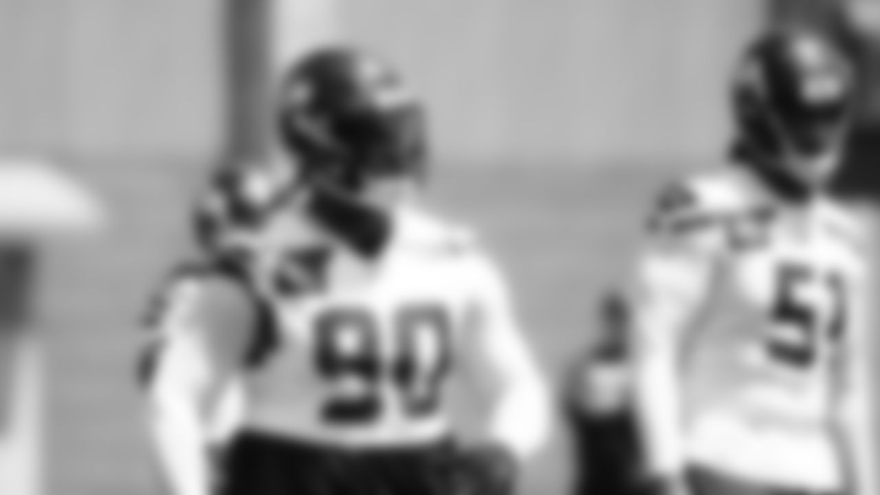 Seahawks defensive tackle Jarran Reed (90) participated in a workout on day four of OTAs on Monday, June 2, 2025 at the Virginia Mason Athletic Center.