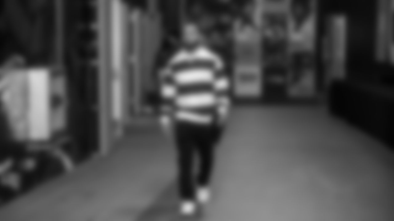 Seahawks running back Myles Gaskin (33) arrived at Lumen Field for the Week 13 matchup vs. the Minnesota Vikings.