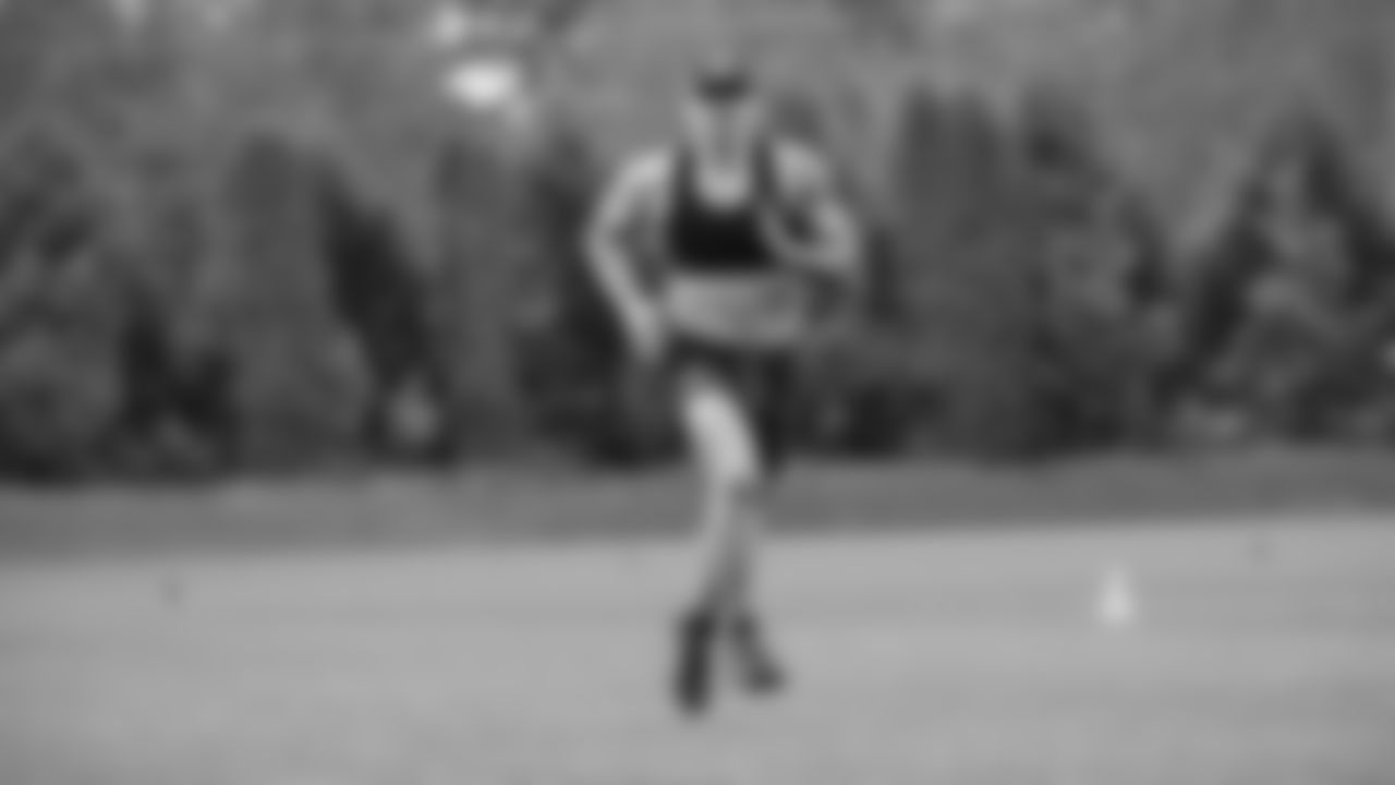 Seahawks tight end Eric Saubert (81) participated in a workout on April 30, 2025 at the Virginia Mason Athletic Center.