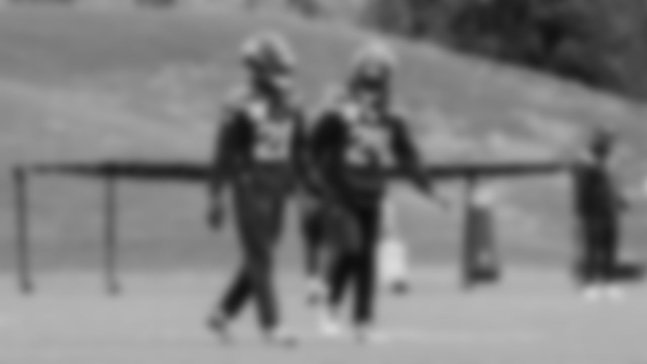 Seahawks cornerback Nehemiah Pritchett (28) and cornerback Shaquill Griffin (24) practiced on Tuesday, December, 23, 2025 at the Virginia Mason Athletic Center.