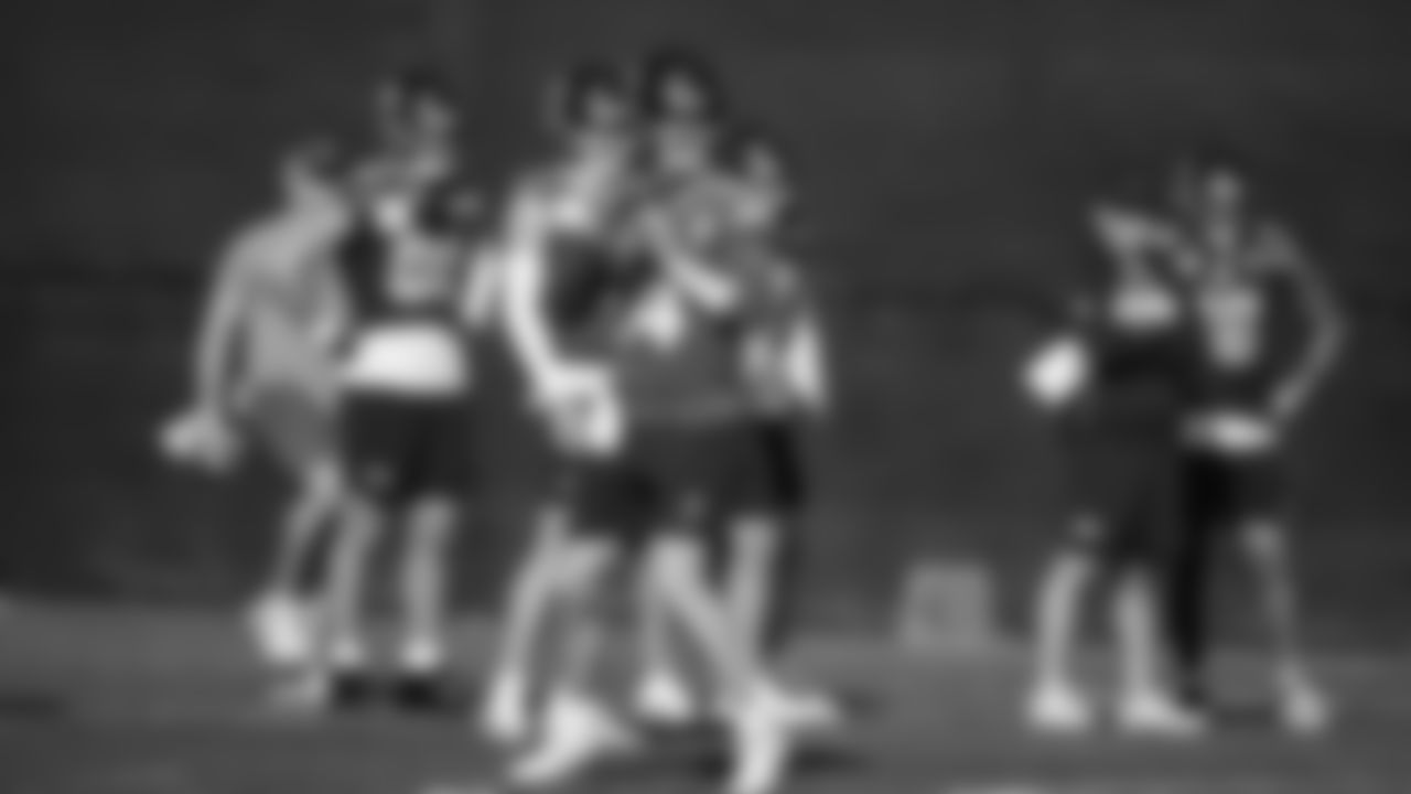 Seahawks quarterback Sam Darnold (14) practiced on February 5, 2026 in San Jose, California.