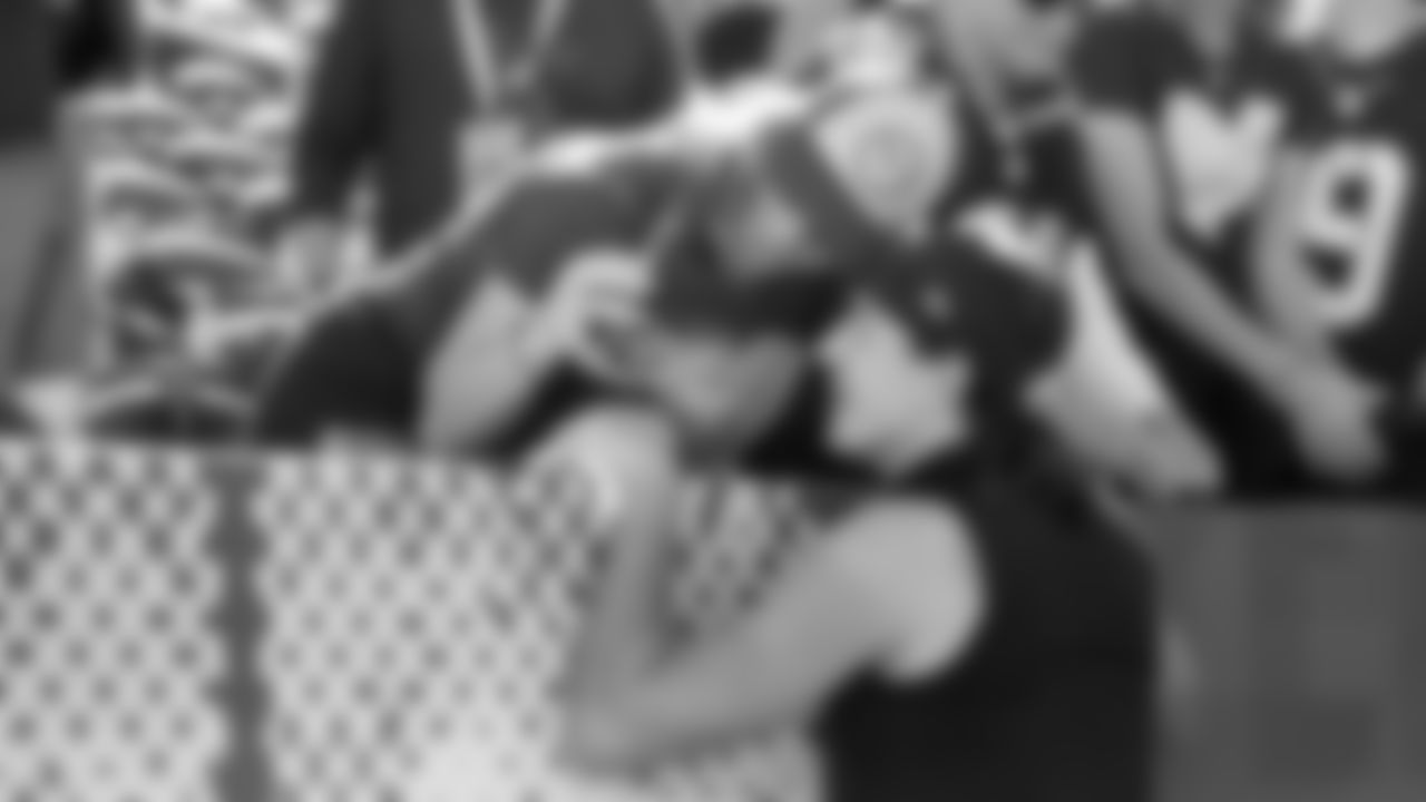 Seahawks receiver Jake Bobo and a family member make a video call from Levi's Stadium.