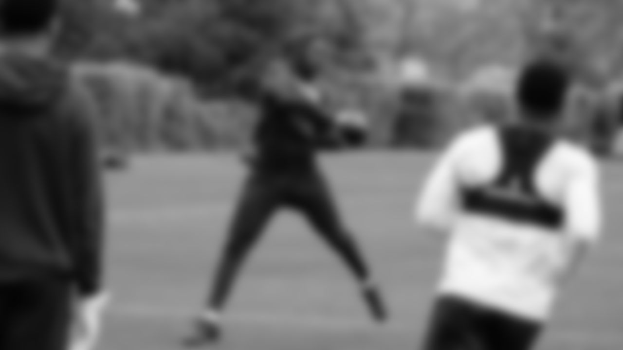 Seahawks cornerback Riq Woolen (27) participated in a workout on May 13, 2025 at the Virginia Mason Athletic Center.