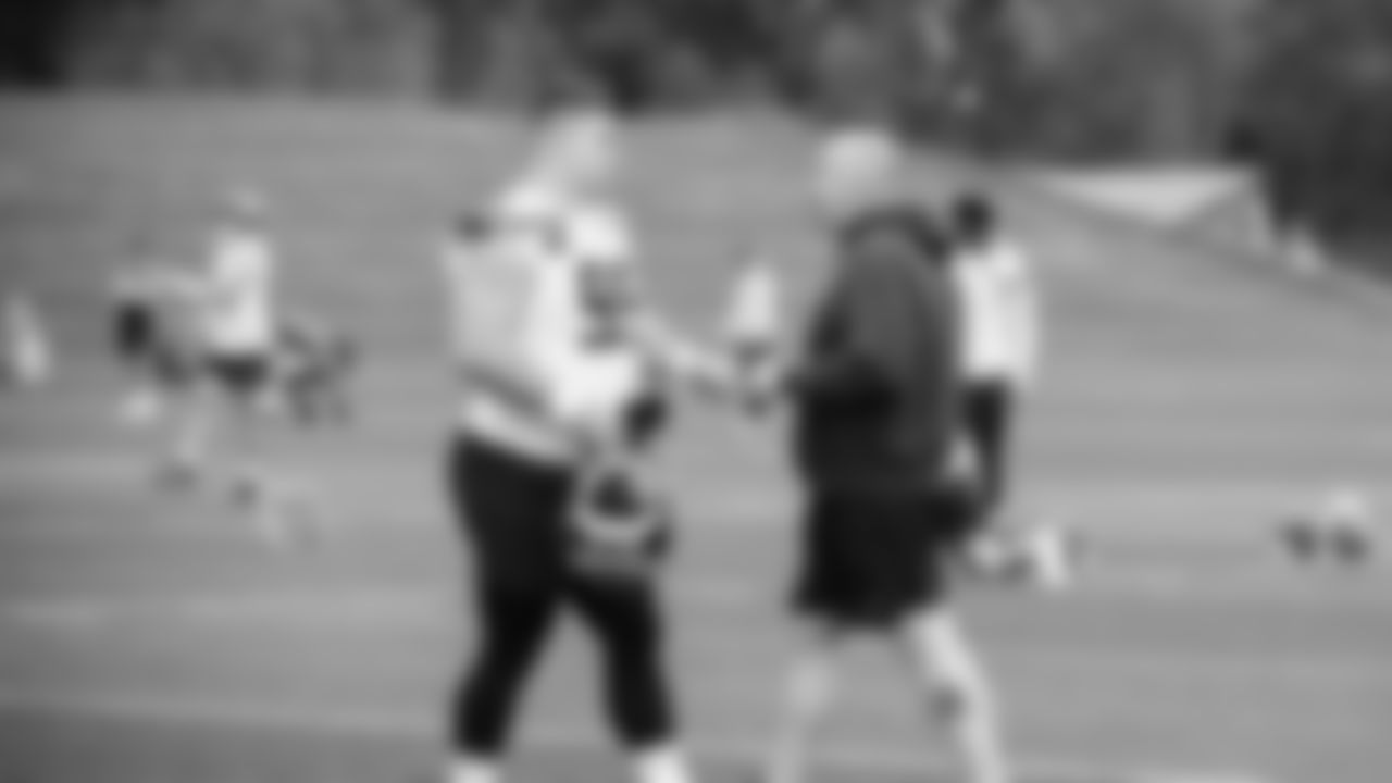 Nose tackle Thor Griffith (95) practiced on day two of rookie minicamp on May 3, 2025 at the Virginia Mason Athletic Center.