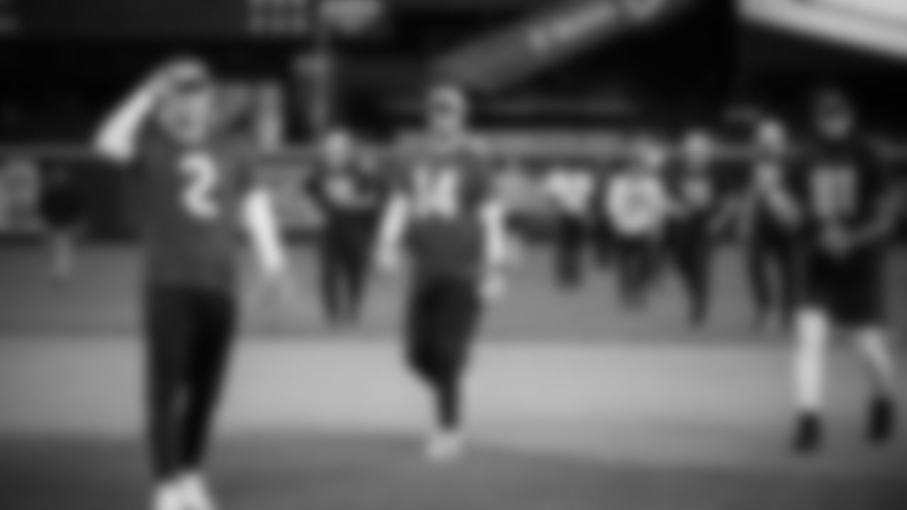 Seahawks quarterback Sam Darnold (14) visited T-Mobile Park on May 19, 2025