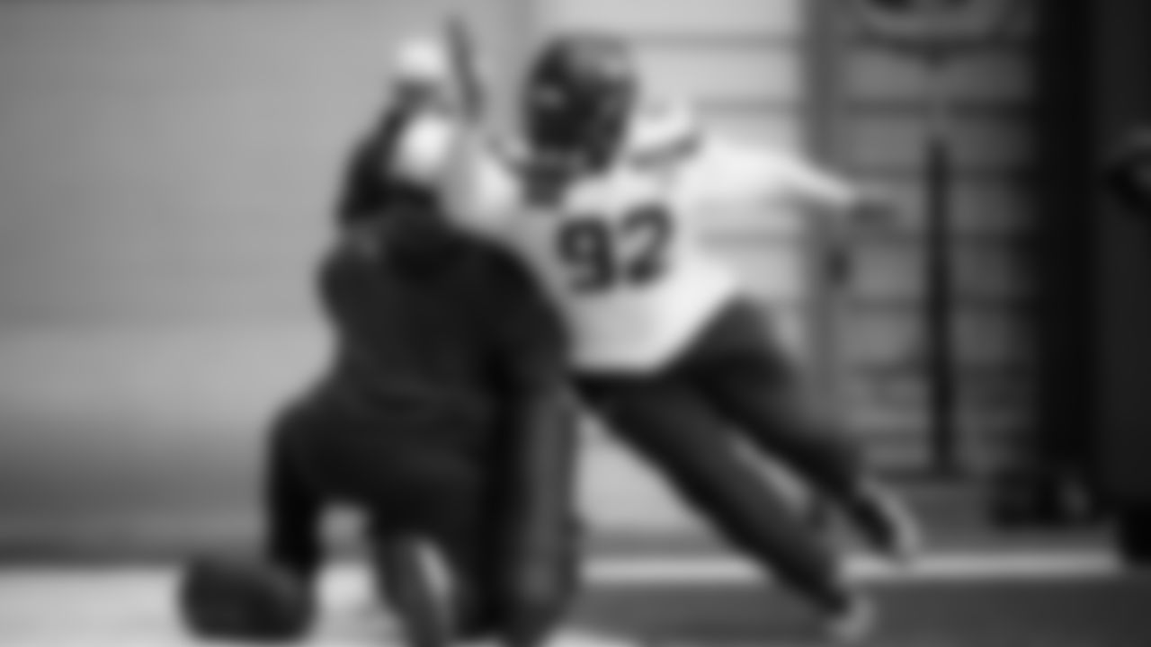 Seahawks defensive tackle Quinton Bohanna (92) practiced on Thursday, November 6, 2025 at the Virginia Mason Athletic Center.