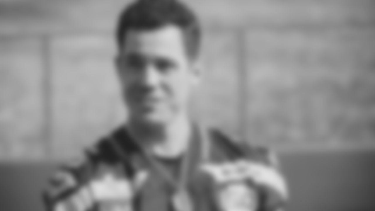 Seahawks kicker Jason Myers (5) during the Super Bowl LX team photo on February 7, 2026.