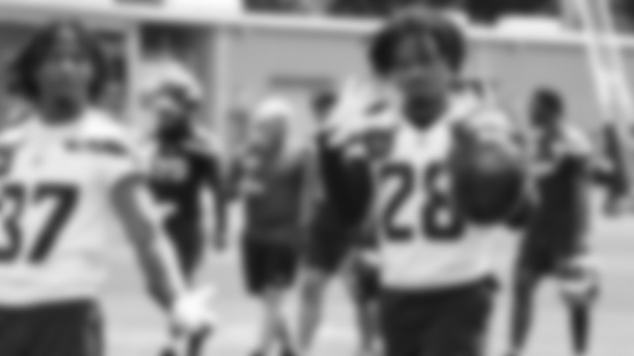 Seahawks cornerback Nehemiah Pritchett (28) participated in a workout on day five of OTAs on Wednesday, June 4, 2025 at the Virginia Mason Athletic Center.