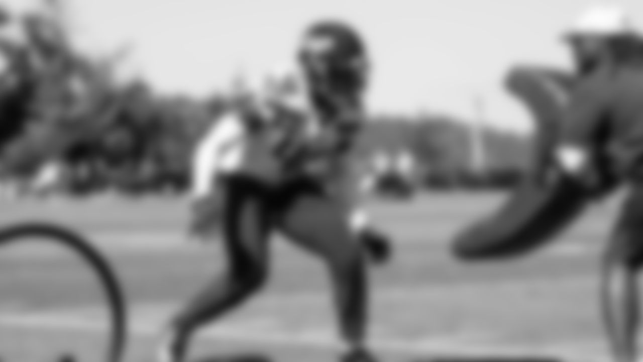 Seahawks linebacker Tyrice Knight (48) practiced on Thursday, September 18, 2025 at the Virginia Mason Athletic Center.