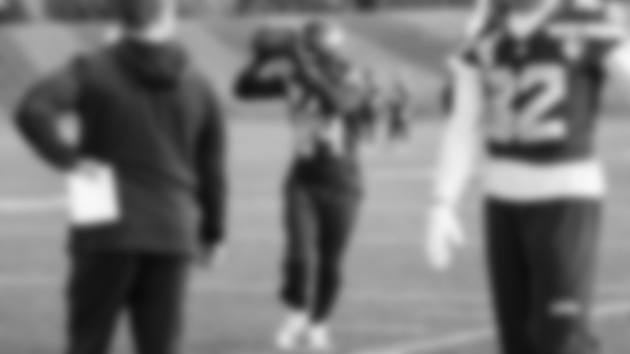 Seahawks wide receiver Courtney Jackson (84) practiced on Friday, November 7, 2025 at the Virginia Mason Athletic Center.