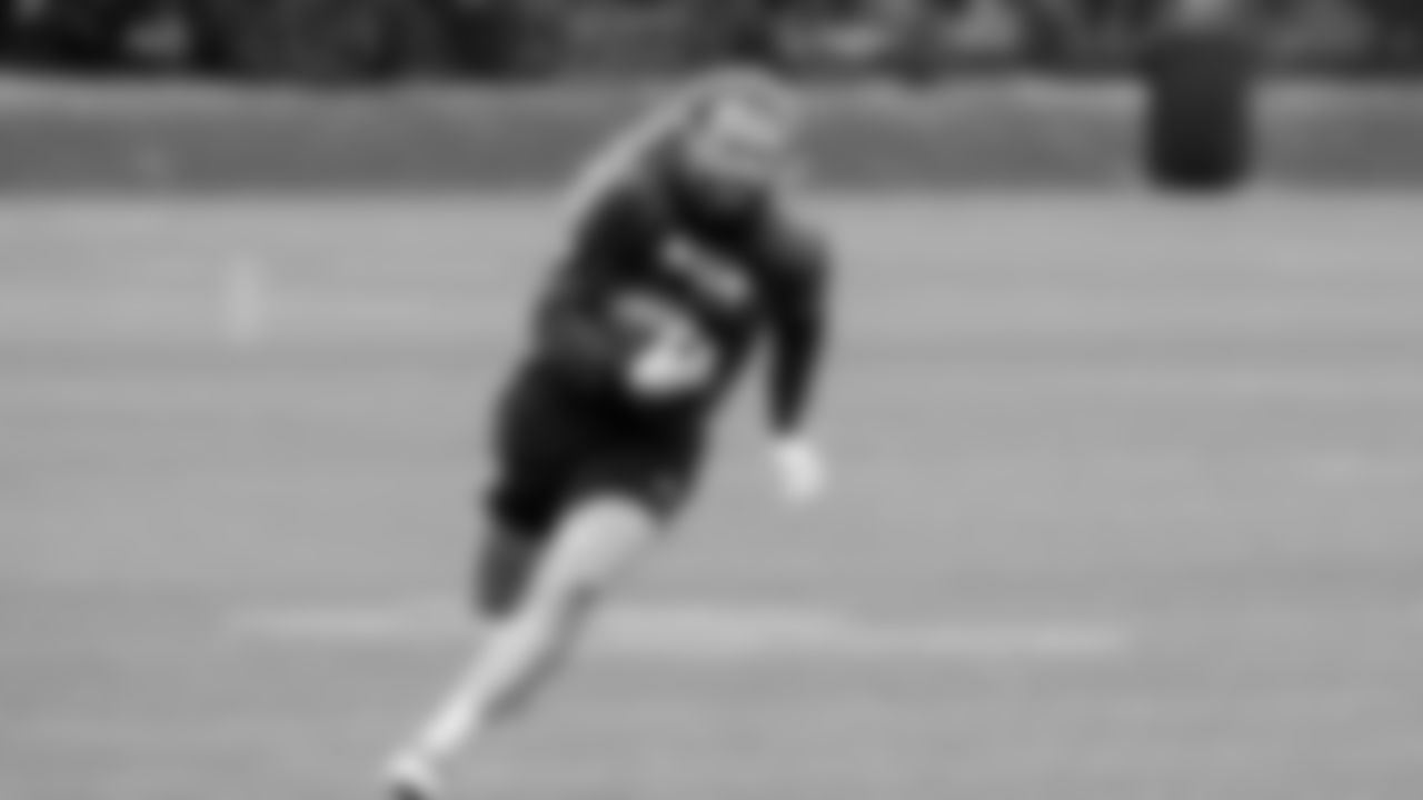 Seahawks fullback Brady Russell (38) participated in a workout on May 14, 2025 at the Virginia Mason Athletic Center.