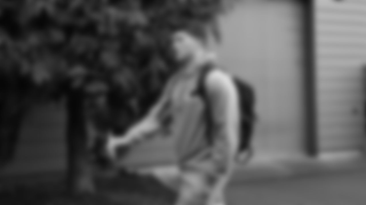 Seahawks linebacker Connor O'Toole (57) departed the Virginia Mason Athletic Center on Sunday, February 1, 2026.