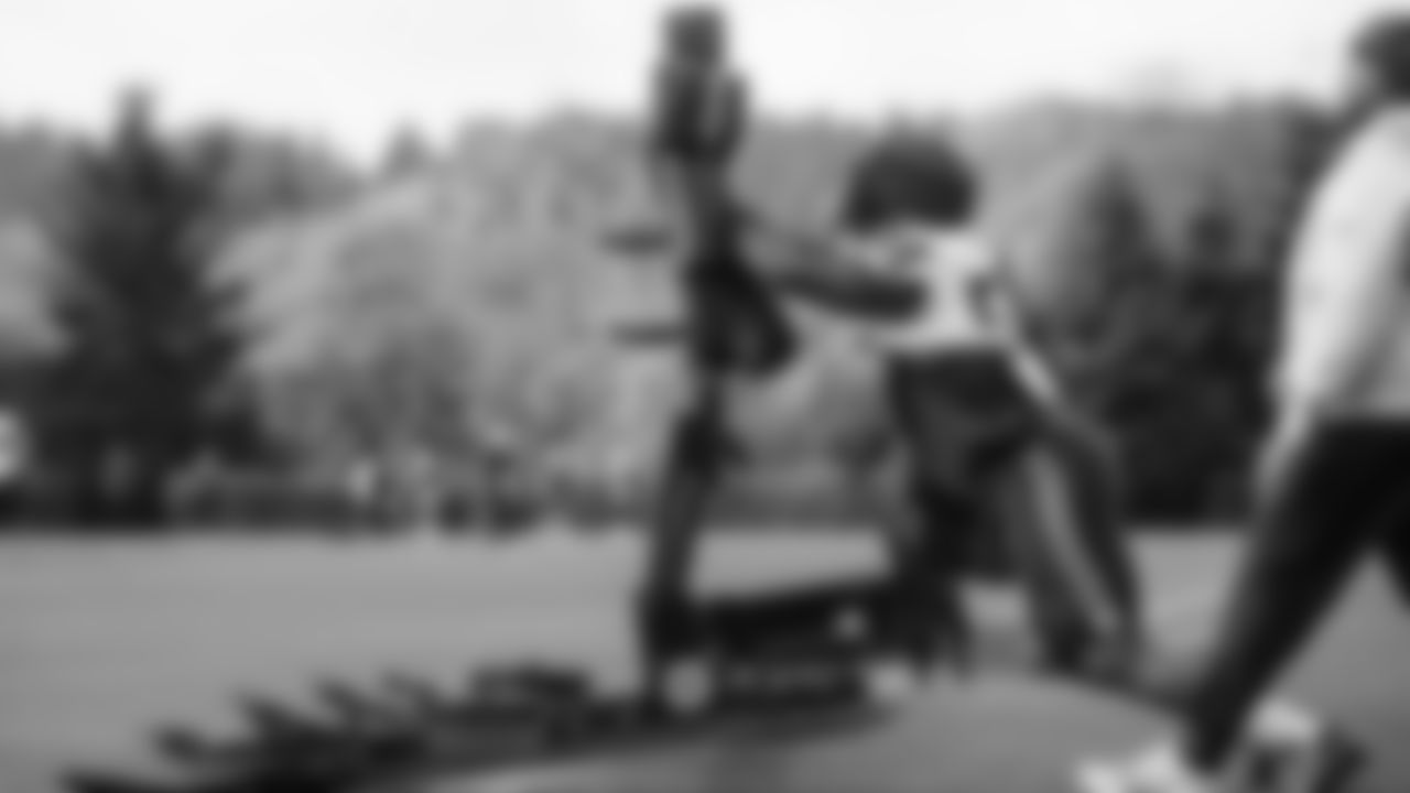 Seahawks linebacker Derick Hall (58) practiced on Wednesday, October 29, 2025 at the Virginia Mason Athletic Center.