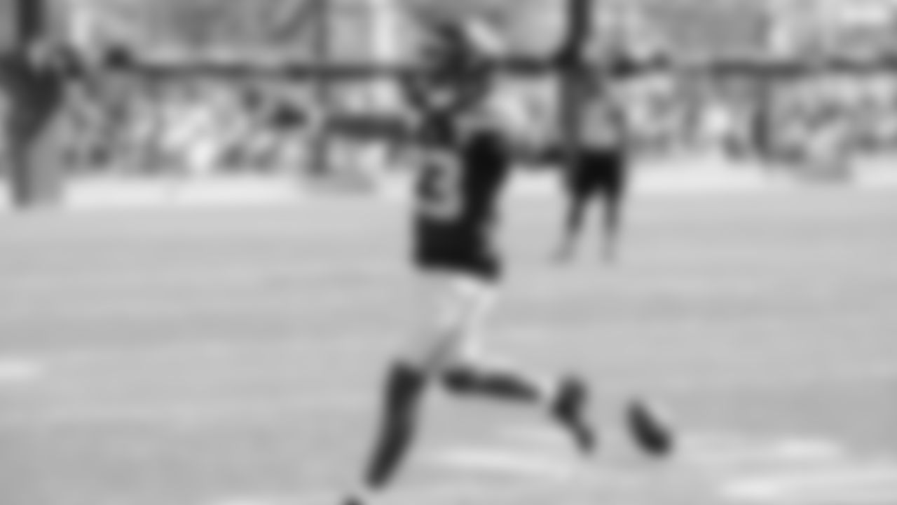 Seahawks safety D'Anthony Bell (23) participated in a joint practice with the Packers at Ray Nitschke Field in Green Bay, Wisconsin.