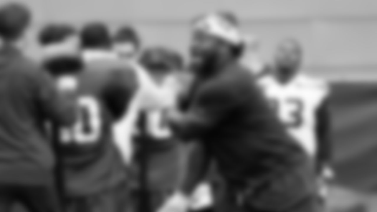 Seahawks nose tackle Jarran Reed (90) participated in a workout on May 12, 2025 at the Virginia Mason Athletic Center.