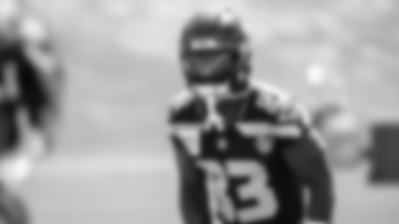 Seahawks wide receiver Dareke Young (83) participated in a workout on day one of OTAs on Tuesday, May 27, 2025 at the Virginia Mason Athletic Center.
