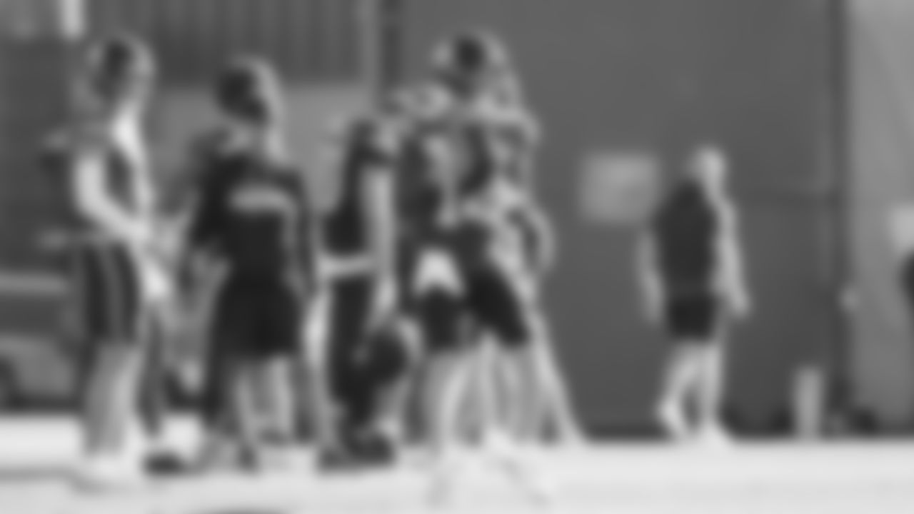 Seahawks quarterback Sam Darnold (14) practiced on Wednesday, February 4, 2026 in San Jose, California.