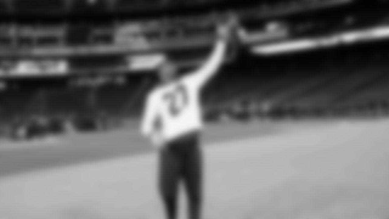 Seahawks cornerback Riq Woolen (27) visited T-Mobile Park on May 19, 2025