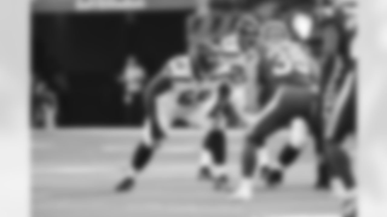 Seahawks tackle Michael Jerrell (65) at the Week 18 matchup against the Los Angeles Rams at SoFi Stadium on Sunday, January 5, 2025.