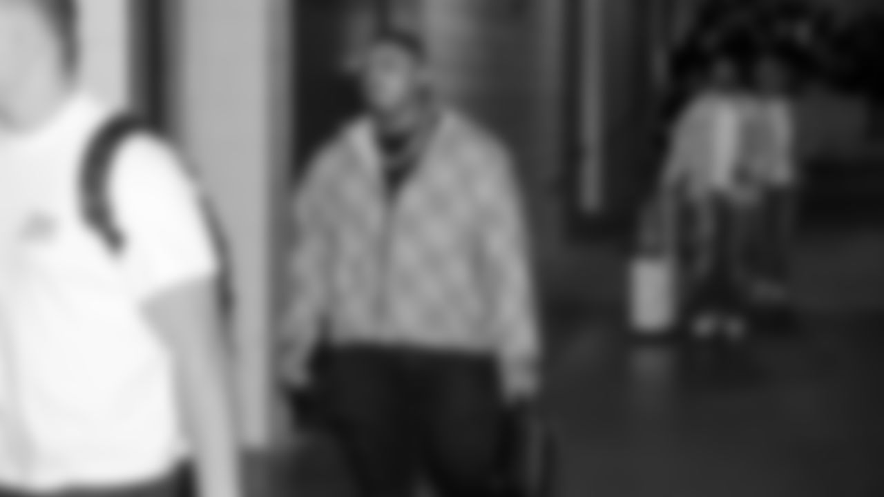 Seahawks defensive tackle Byron Murphy II (91) arrived at Nissan Stadium for the Week 12 matchup vs. the Titans in Nashville, Tennessee.