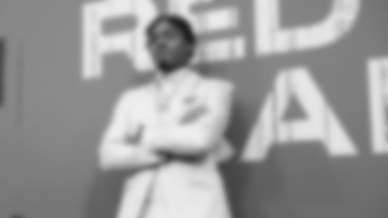 Georgia defensive back Malaki Starks poses on the red carpet prior to the 2025 NFL Draft on Thursday, April 24, 2025 in Green Bay, Wisconsin. (Logan Bowles/NFL)