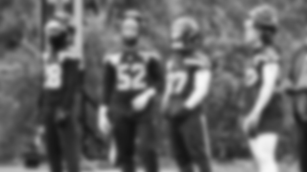 Seahawks linebacker Patrick O'Connell (52) and safety Quandre Diggs (37) practiced on Wednesday, January 1, 2026 at the Virginia Mason Athletic Center.