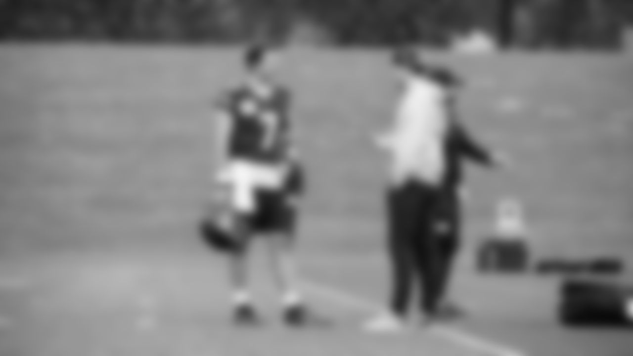 Quarterback Will Rogers (7) practiced on day two of rookie minicamp on May 3, 2025 at the Virginia Mason Athletic Center.