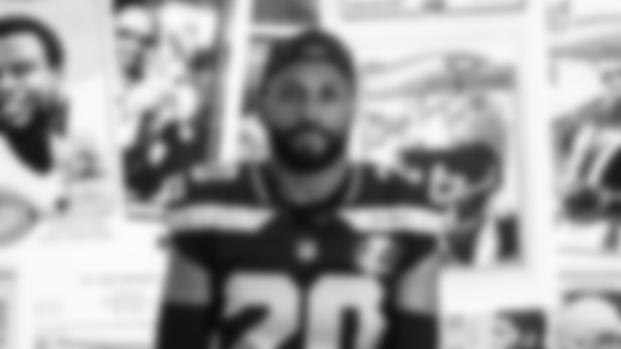 Seahawks safety Julian Love (20) at Seahawks media day on June 9, 2025