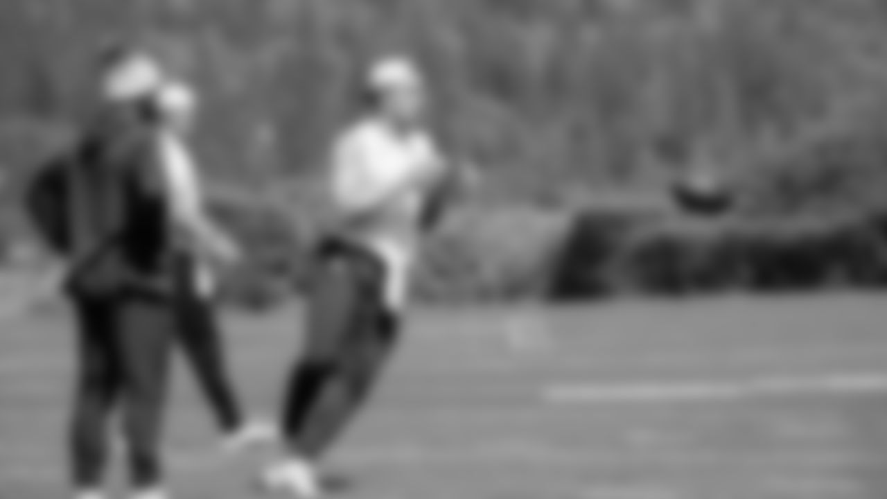 Seahawks quarterback Drew Lock (2) participated in a workout on May 6, 2025 at the Virginia Mason Athletic Center.