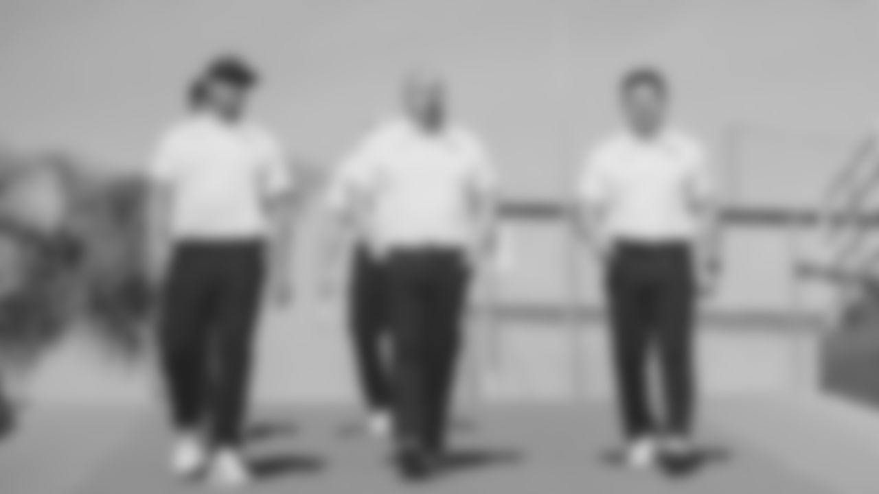 Seahawks head coach Mike Macdonald during the Super Bowl LX team photo on February 7, 2026.