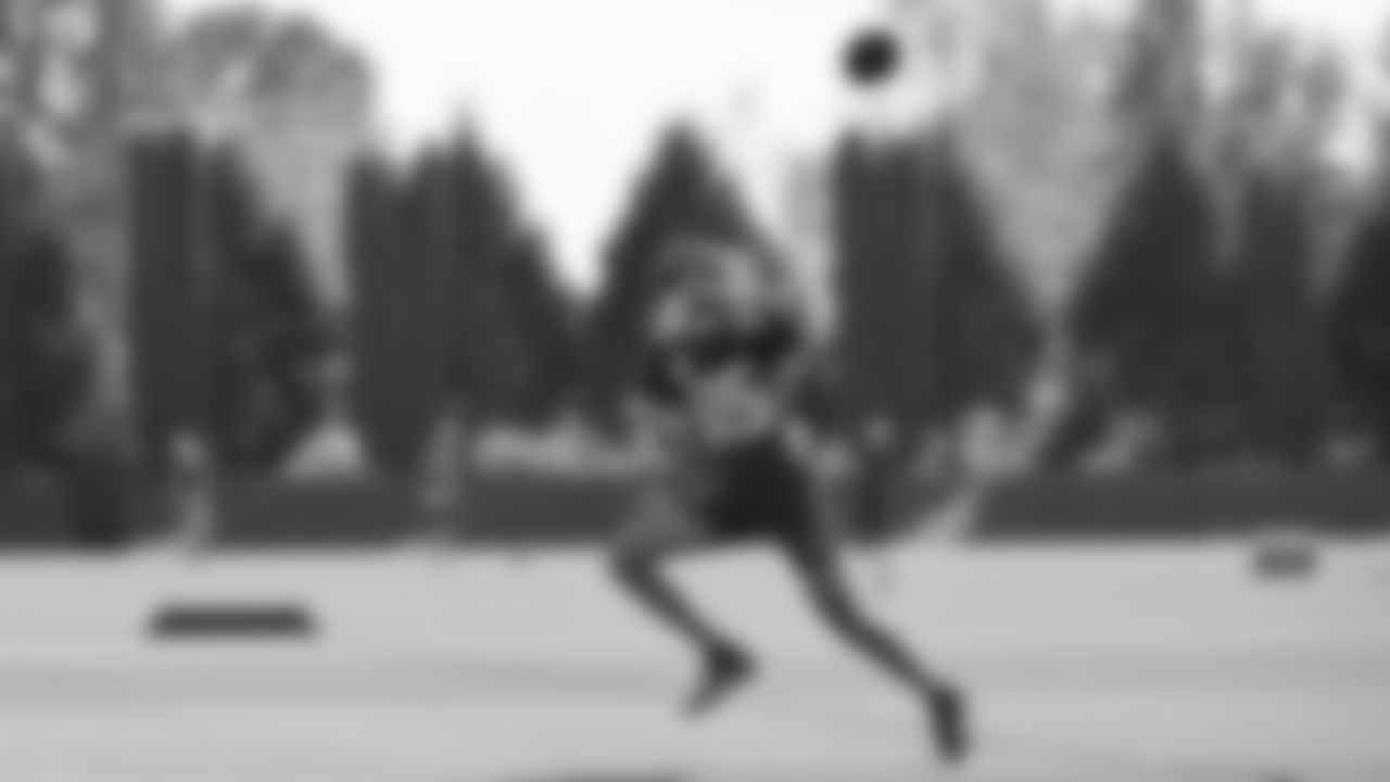 Seahawks wide receiver Tyrone Broden (85) practiced on August 25, 2025 at the Virginia Mason Athletic Center.