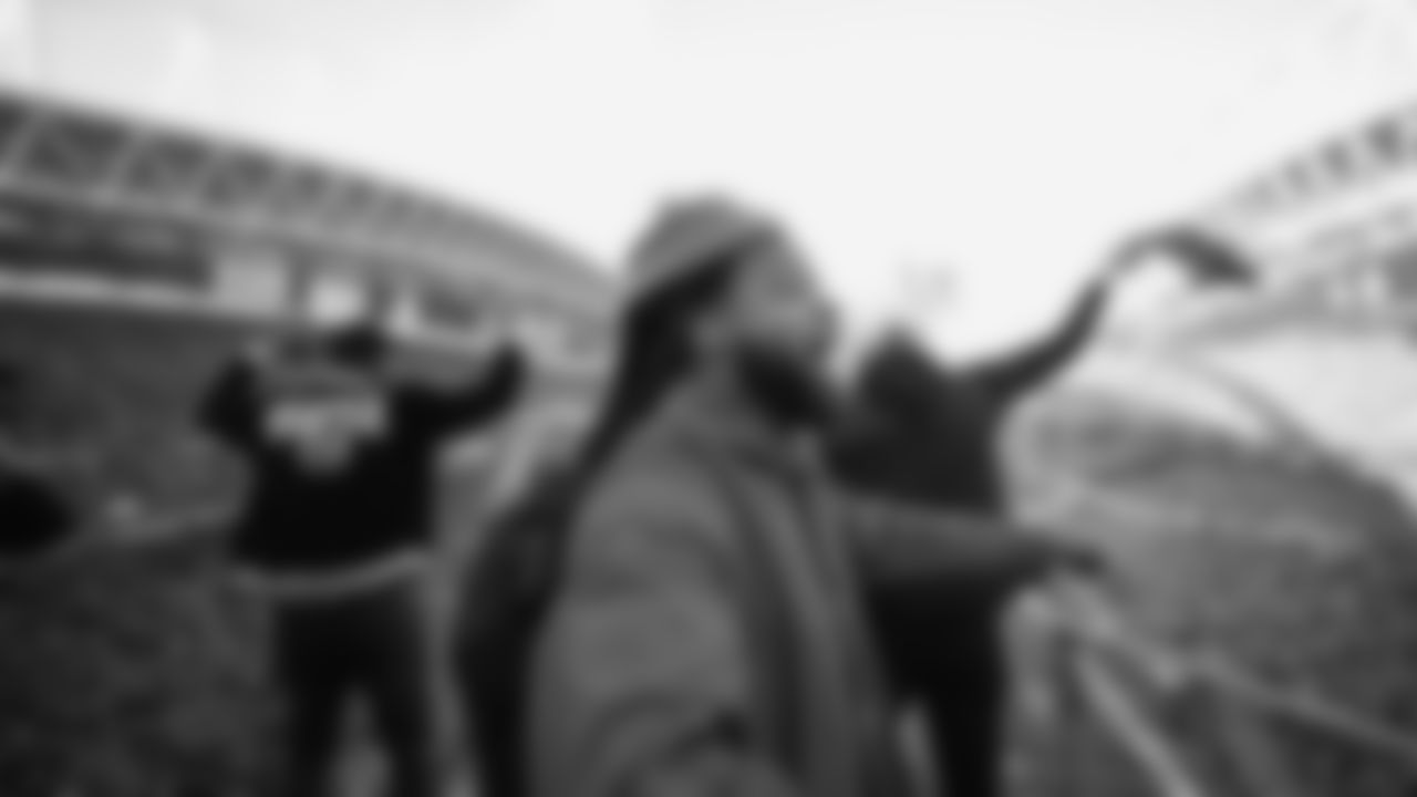 Jody Allen raising the flag before the NFC Championship kickoff on January 25, 2026.