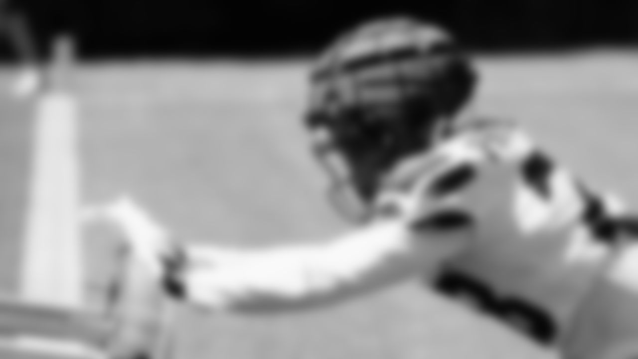 Seahawks cornerback Nehemiah Pritchett (28) practiced on August 12, 2025 at the Virginia Mason Athletic Center.