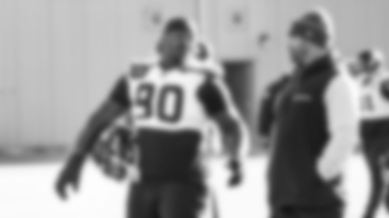 Seahawks defensive tackle Jarran Reed (90) practiced on Wednesday, January 21, 2026 at the Virginia Mason Athletic Center.