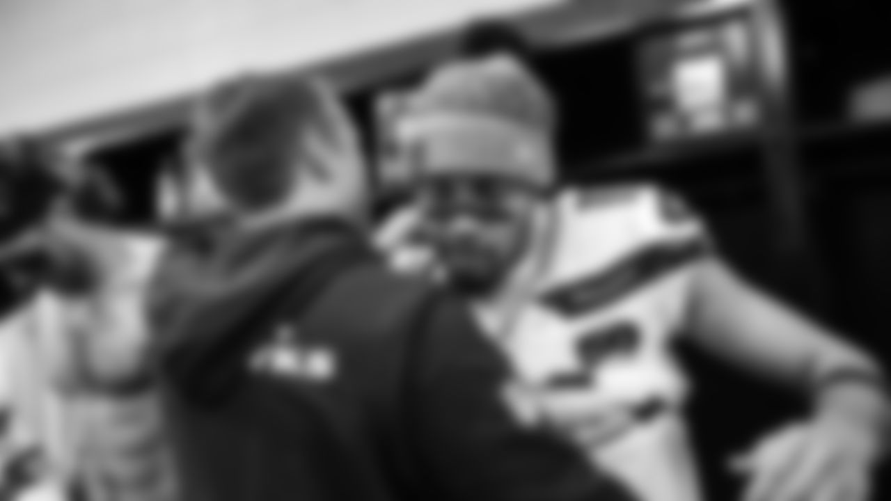 The Seahawks celebrated the 27-10 win vs. the Carolina Panthers at Bank of America Stadium.