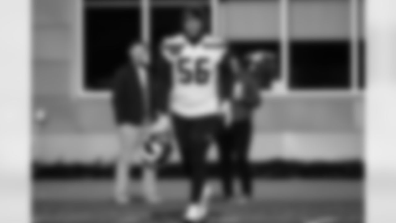 Seahawks defensive end DeVere Levelston (56) practiced on Wednesday, December 11, 2024 at the Virginia Mason Athletic Center