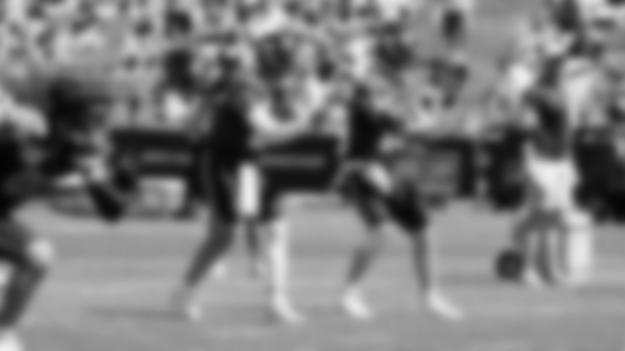 Seahawks quarterback Drew Lock (2) and quarterback Sam Darnold (14) practiced on August 12, 2025 at the Virginia Mason Athletic Center.