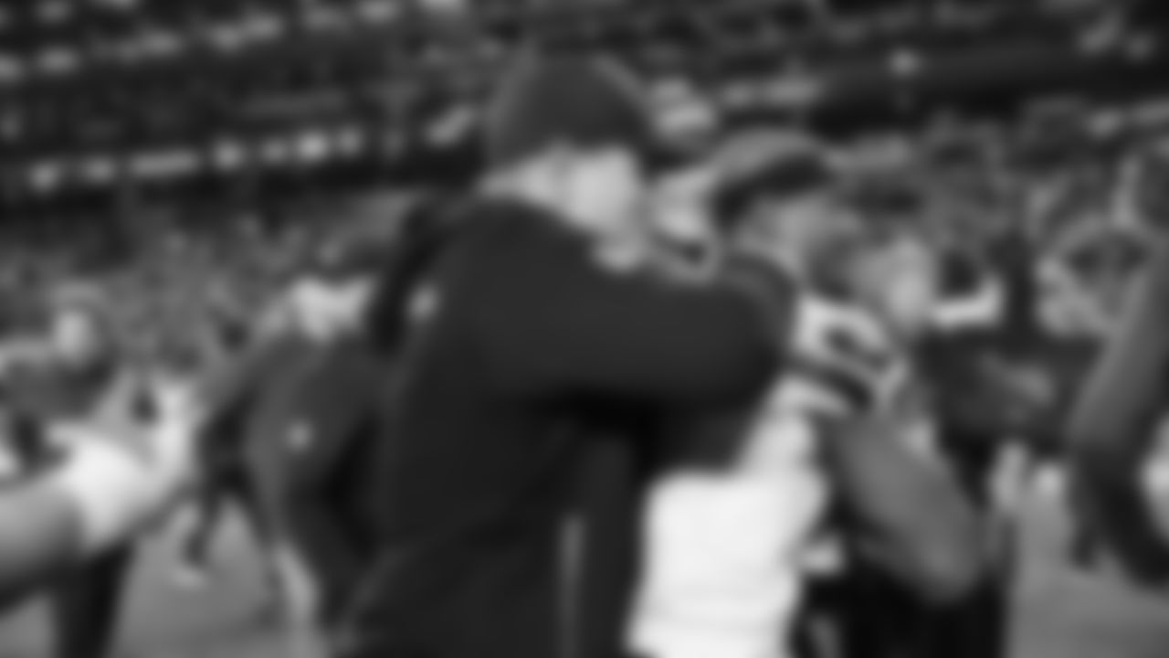 The Seahawks celebrated the win vs. the 49ers at Levi's Stadium in Week 18.