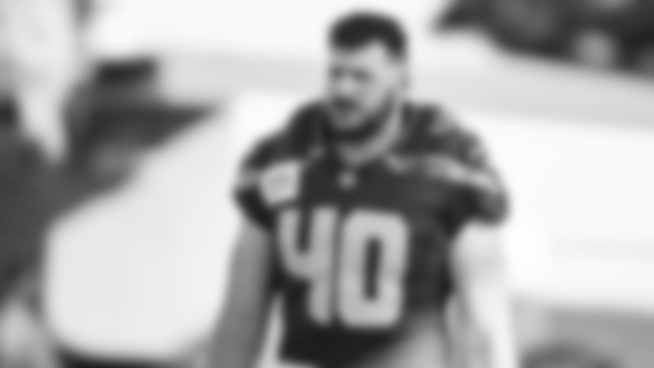 Seahawks fullback Robbie Ouzts (40) practiced on Wednesday, February 4, 2026 in San Jose, California.