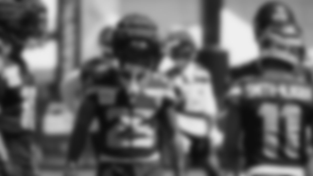 Seahawks running back Kenny McIntosh (25) practiced on day two of training camp on July 24, 2025 at the Virginia Mason Athletic Center.