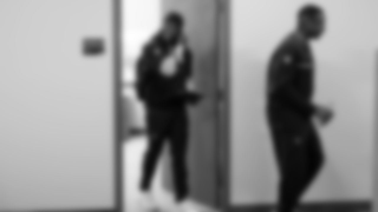 Seahawks wide receiver Rashid Shaeed (22) arrived at the Virginia Mason Athletic Center on Wednesday, November 5, 2025.