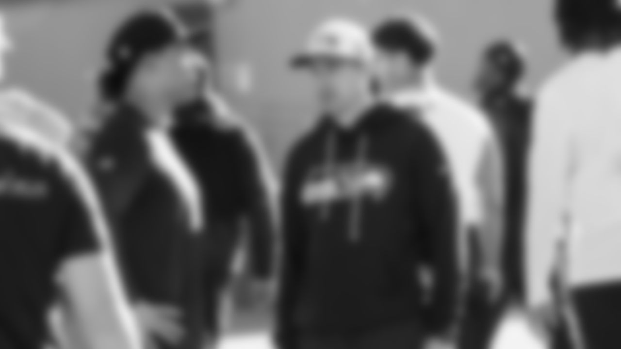 Seahawks offensive coordinator Klint Kubiak at a team work out on Monday, February, 2, 2026.