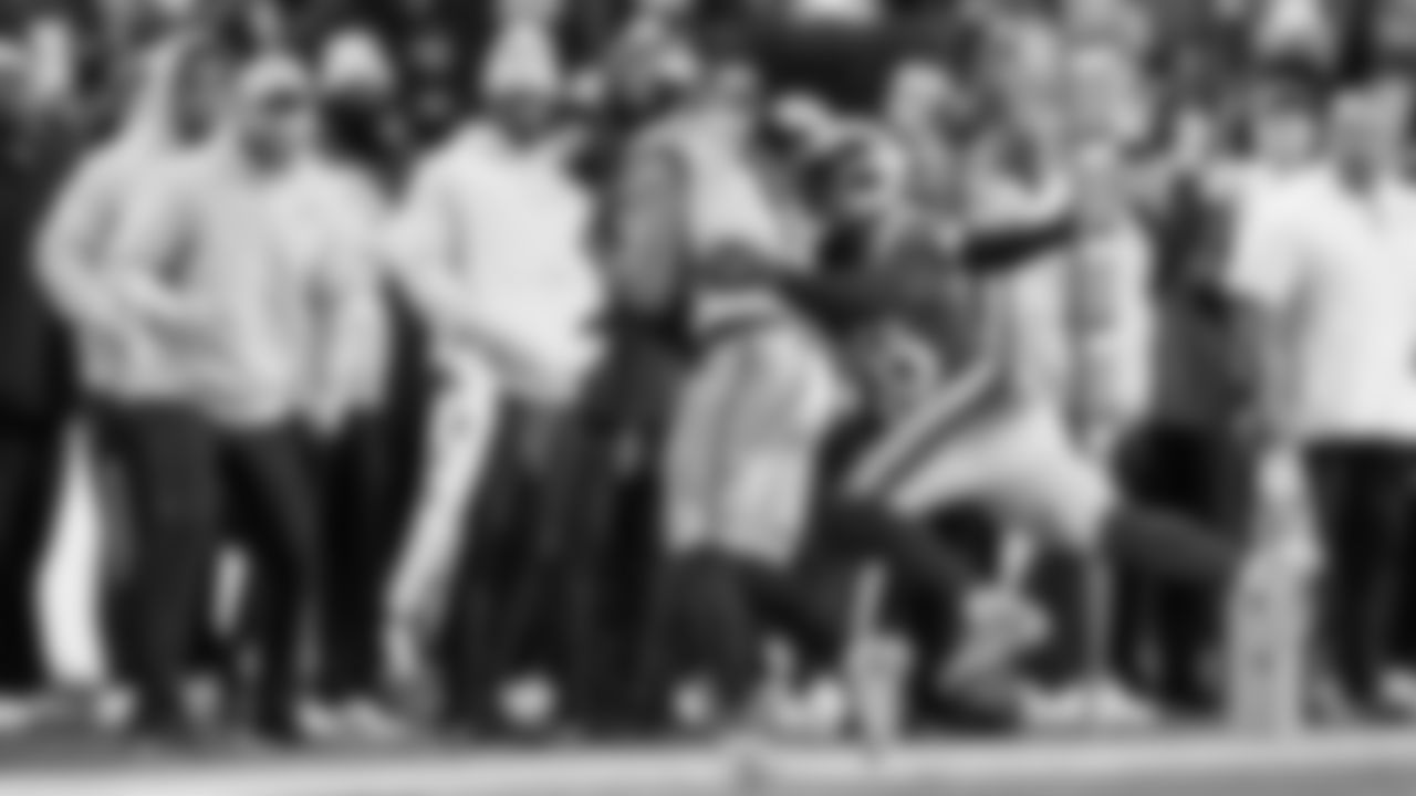 On Seattle's final drive, receiver Jaxon Smith-Njigba toe-taps along the sideline for a reception.