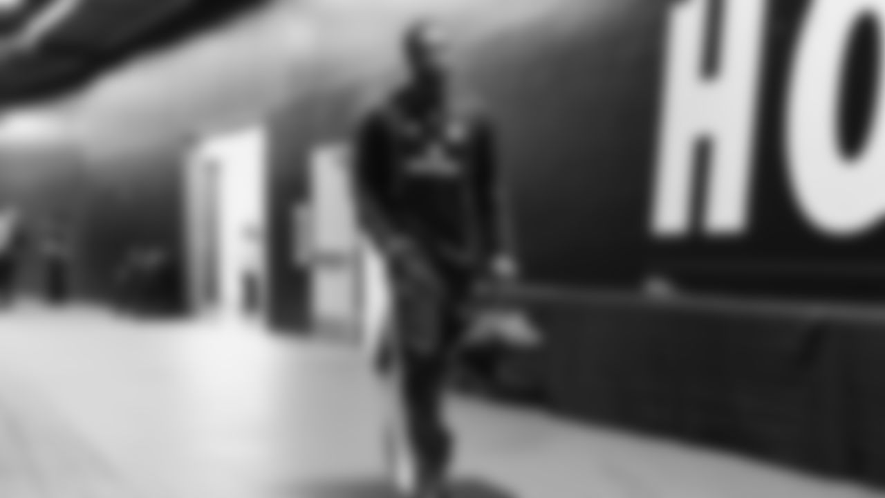 Seahawks quarterback Jalen Milroe (6) arrived at Lumen Field for the NFC Championship game vs. the Los Angeles Rams on Sunday, January 25, 2026.