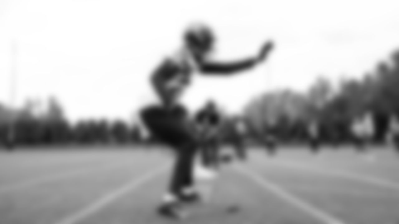 Seahawks cornerback Riq Woolen (27) participated in a workout on day two of OTAs on Thursday, May 29, 2025 at the Virginia Mason Athletic Center.