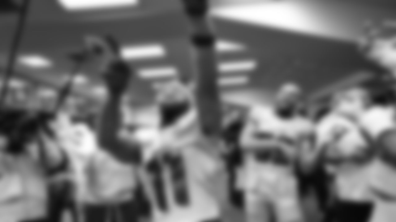 The Seahawks celebrated the 38-37 overtime-win vs. the L.A. Rams in Week 16.