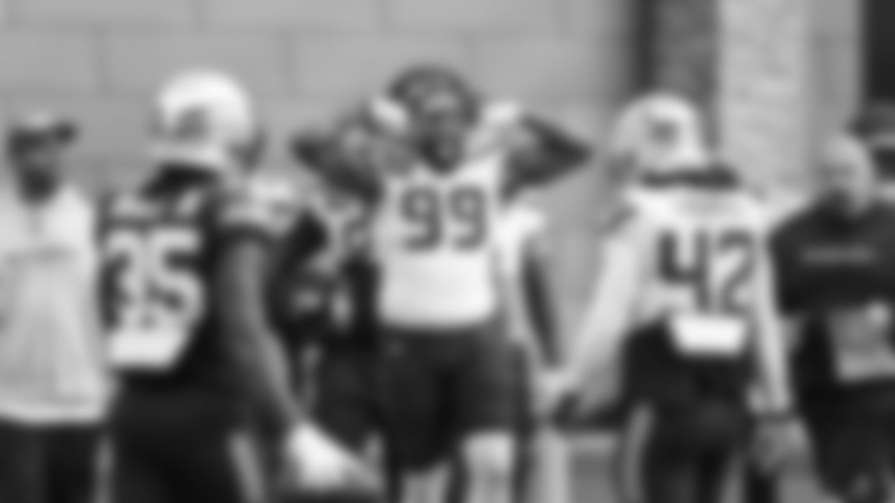 Seahawks defensive end Leonard Williams (99) practiced on Wednesday, October 29, 2025 at the Virginia Mason Athletic Center.